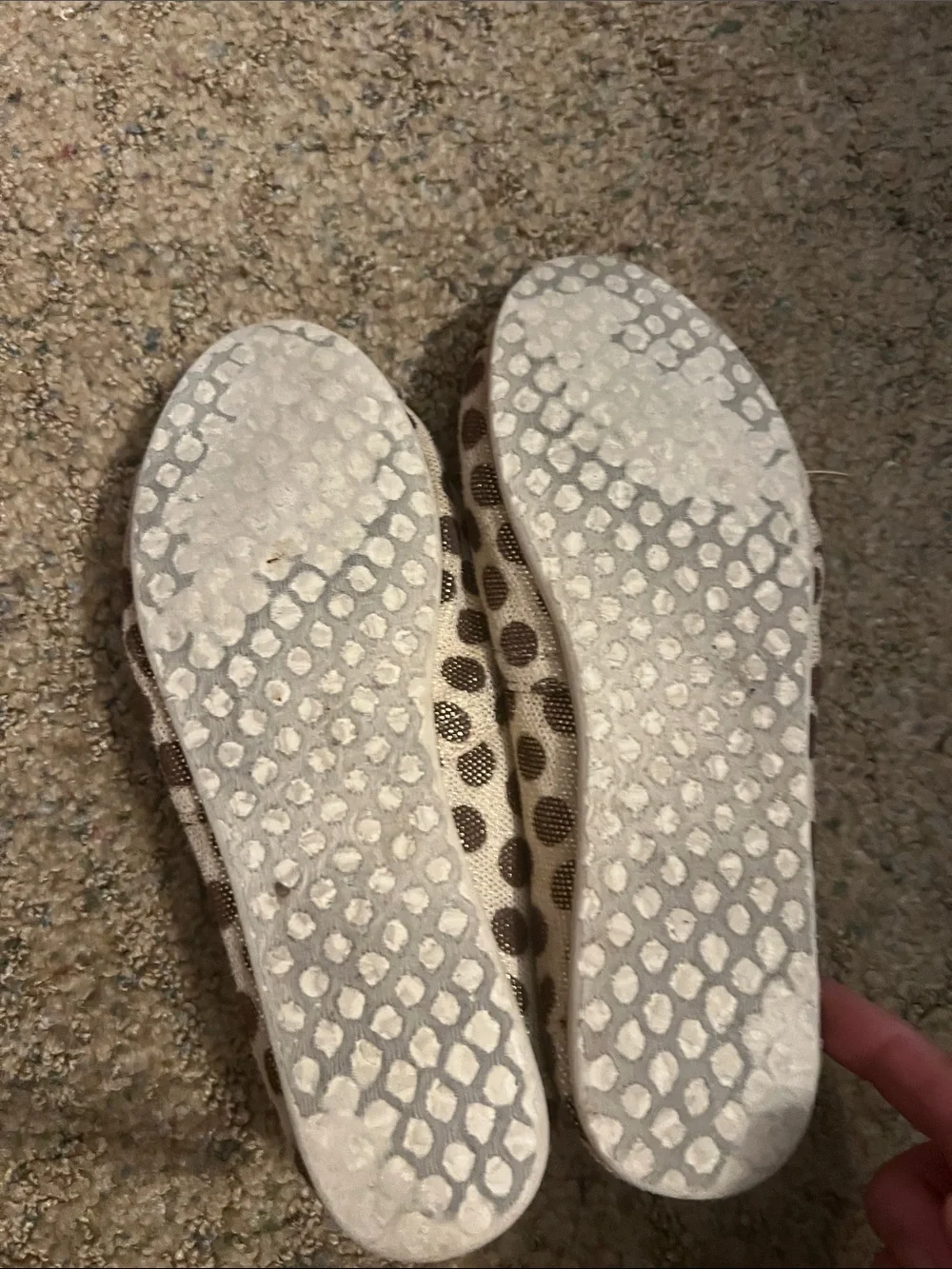 TOMS Polka Dot Cream and Brown Slip-On Alpargatas